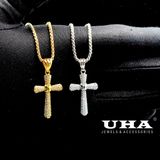  M1563 Mặt và dây chuyền thánh giá Unisex đính đá CZ cao cấp UHA 