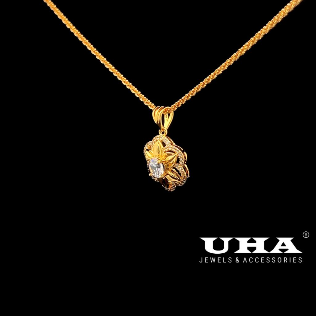  M1764 Mặt và dây chuyền nữ đính đá CZ sáng lấp lánh UHA 