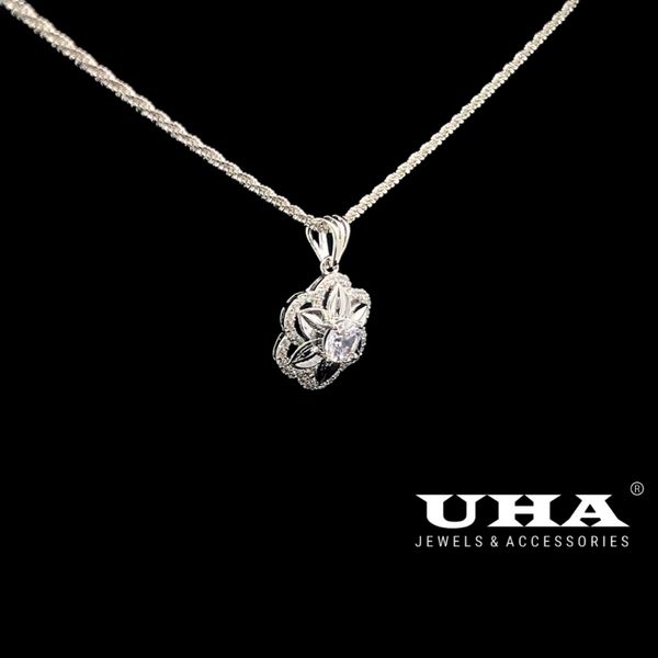  M1764 Mặt và dây chuyền nữ đính đá CZ sáng lấp lánh UHA 