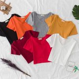  Áo Thun Croptop Trơn 6118 (7 Màu) 