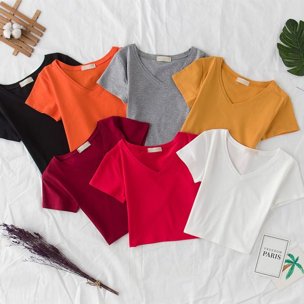  099 Áo Thun Croptop Trơn 6118 (7 Màu) 