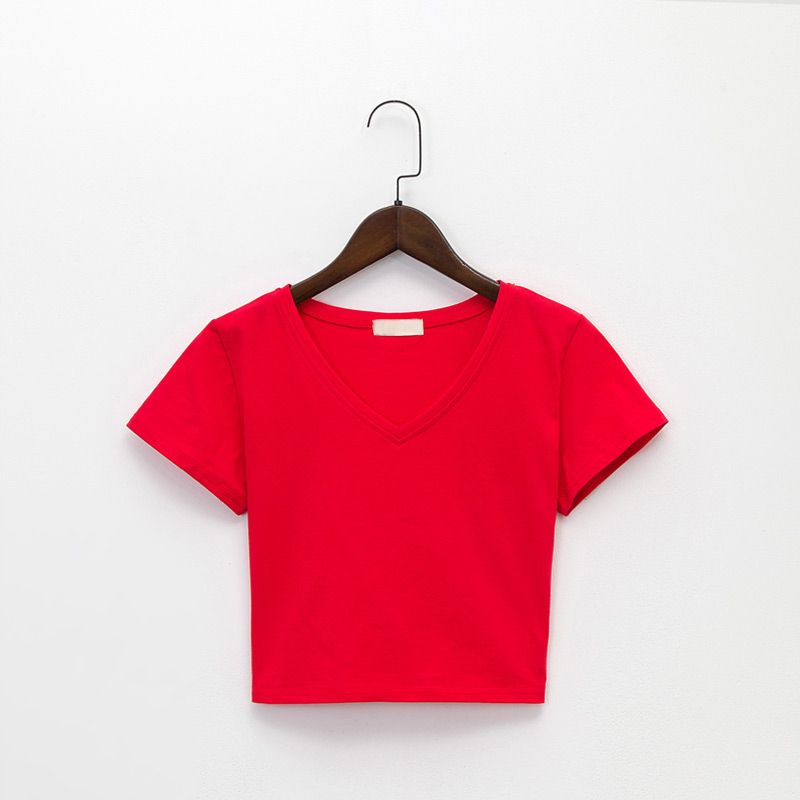  098 Áo Thun Croptop Trơn 6118 (7 Màu) 